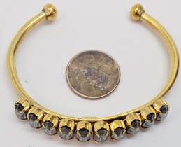 Elizabeth Cole Gold Tone Marquise Rhinestone Cuff Bracelet 17.5g alternative image