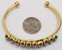 Elizabeth Cole Gold Tone Marquise Rhinestone Cuff Bracelet 17.5g image number 2