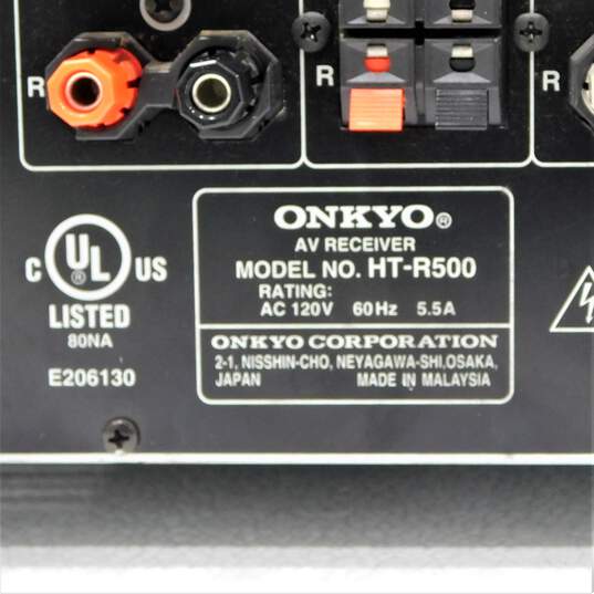 Onkyo Model HT-R500 AV Receiver w/ Attached Power Cable image number 7