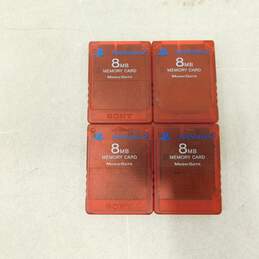 8 PS2 Red Memory Cards alternative image