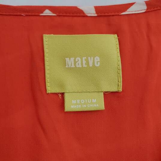 Maeve orange abstract print fit and flare godet dress medium image number 4