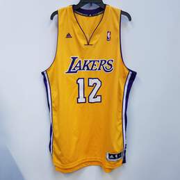 Mens Yellow Los Angeles Lakers Dwight Howard#12 Basketball NBA Jersey Sz XL