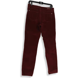 Womens Red Corduroy Flat Front Pockets Straight Leg Chino Pants Size 10/30 alternative image