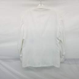 Oscar De La Renta Formal Men's White One Button Blazer Jacket alternative image