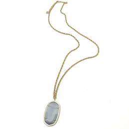 Designer Kendra Scott Gold-Tone Chain Fashionable Gray Pendant Necklace alternative image