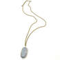 Designer Kendra Scott Gold-Tone Chain Fashionable Gray Pendant Necklace image number 2