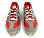 New Balance Red Gray Metal Cleats Men's Shoe Size 15 image number 1