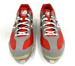 New Balance Red Gray Metal Cleats Men's Shoe Size 15