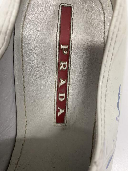 Prada White Sneaker Casual Shoe Women 5.5 image number 8