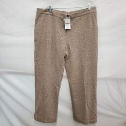 NWT Laura Ashley WM's 100% Polyester & Silk Blend Oatmeal Mull Tweed Trousers Size 14 x 28