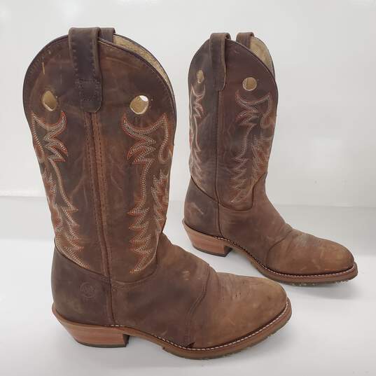 Double H Women's Daniela Brown Leather Round Toe Cowboy Boots Size 11M image number 4