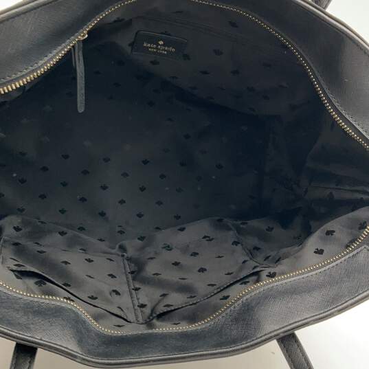 Kate Spade Womens Black Leather Top Handle Inner Pocket Tote Bag Purse image number 6