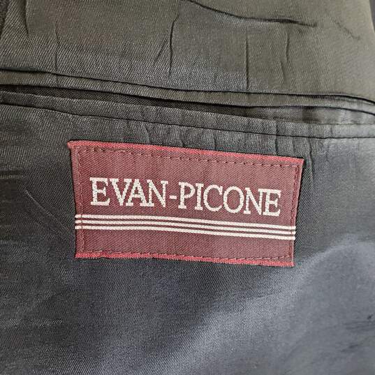 Evan Picone Men Black Wool Suit Jacket Sz L image number 3