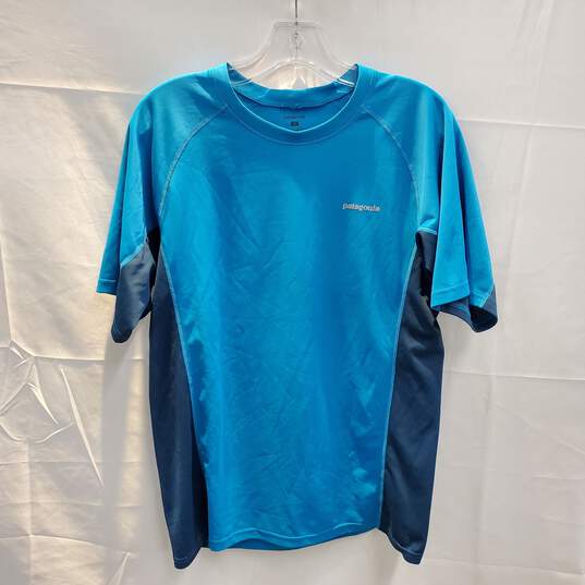Patagonia Blue Short Sleeve Shirt Men's Size M image number 1