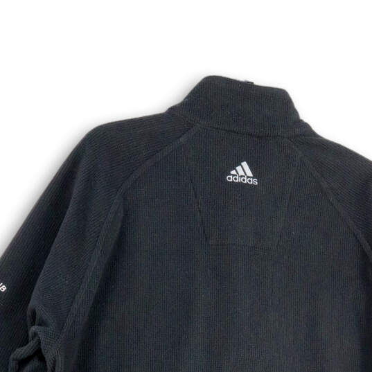 Mens Black Long Sleeve 1/4 Zip Mock Neck Pockets Pullover Sweatshirt Size L image number 4