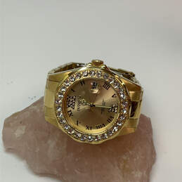 Designer Invicta Pro Driver 15252 Gold-Tone Round Dial Analog Wristwatch