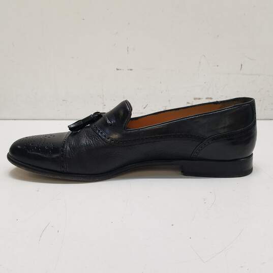 Mezlan Havana Black Leather Tassel Loafers Men's Size 10 image number 2