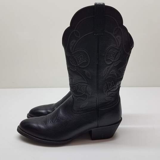 Ariat Heritage Women's 8 Boots Black Leather Embroidered Western image number 3