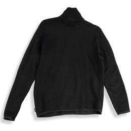 Mens Black Long Sleeve 1/4 Zip Mock Neck Pullover Sweatshirt Size Large alternative image