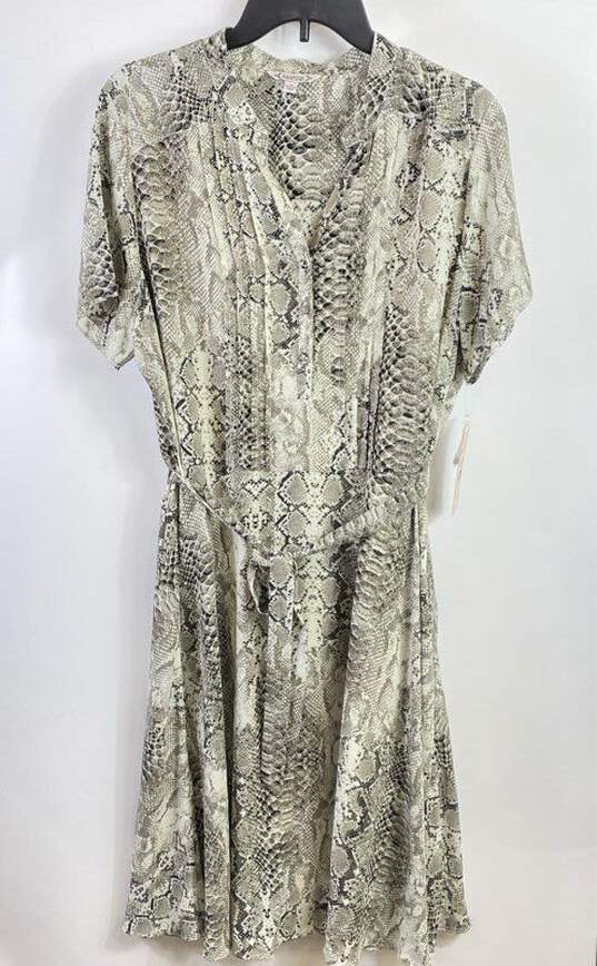 Nanette Lepore Women Brown Snake Print Dress Sz 14 image number 1