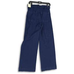 NWT Pilcro Womens Blue Denim Dark Wash Skipper High-Rise Wide-Leg Jeans Size 27 alternative image