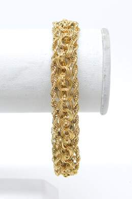 14K Yellow Gold Rope & Fancy Link Chain Bracelet 18.6g alternative image