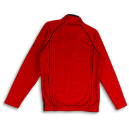 Mens Red Mock Neck Long Sleeve 1/4 Zip Pullover Athletic Jacket Size S alternative image