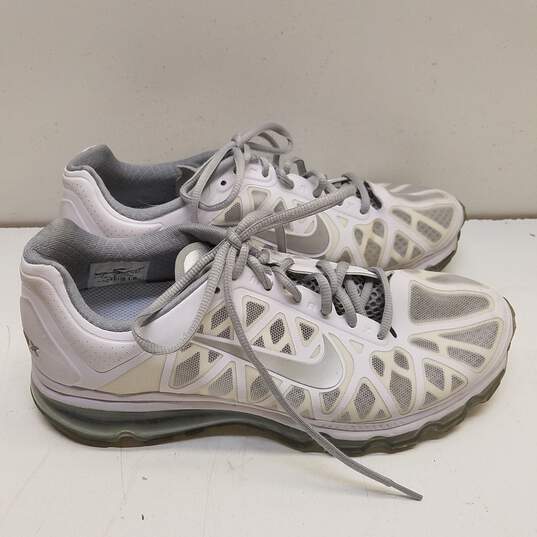 Nike Air Max+ 2011 White Metallic Sliver Athletic Shoes Men's Size 9 image number 3