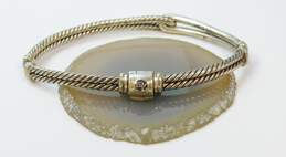 David Yurman 925 Sterling Silver Cable Chain & Pave Diamond Accent Labyrinth Link Bracelet 21.1g
