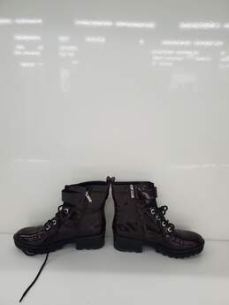 Marc Fisher LTD Bristyn Burgundy Patent Leather Lace Up Combat Boot Size-7 alternative image