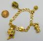 Vintage Monet Clown Treasure Chest & Mice Mouse Gold Tone Charms On Bracelet 38.5g image number 5
