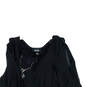 NWT Womens Black Cold Shoulder Sleeve V-Neck Pullover Blouse Top Size L image number 3