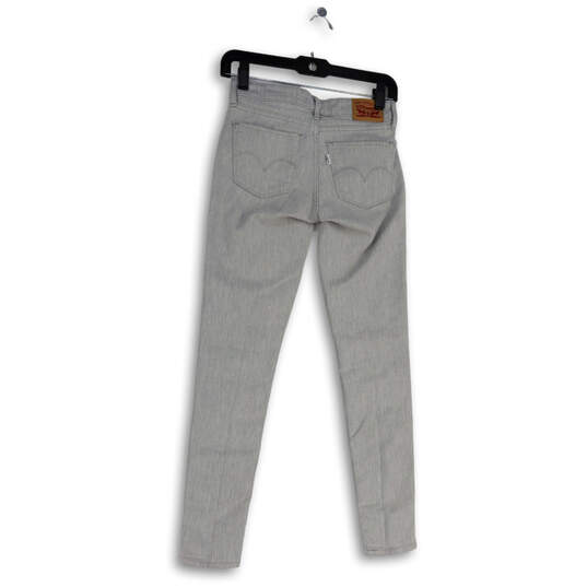 Womens Gray 711 Denim Light Wash Stretch Pockets Skinny Leg Jeans Size 24 image number 2