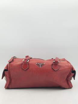 Authentic Prada Red Barrel Shoulder Bag