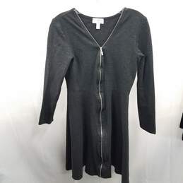 Scapa Lauren Perre Grey Zipper-Front Dress Size Small