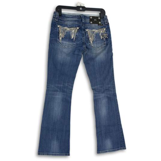 Womens Blue Denim Medium Wash 5-Pocket Design Bootcut Jeans Size 28 image number 2