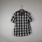 Mens Plaid Short Sleeve Chest Pockets Collared Button-Up Shirt Size XL image number 1