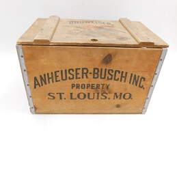 Vintage Anheuser Busch Budweiser Beer Wood Crate Box alternative image