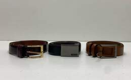 Designer Assorted Bundle Set of 3 Multi Leather Belts Men's Size 34