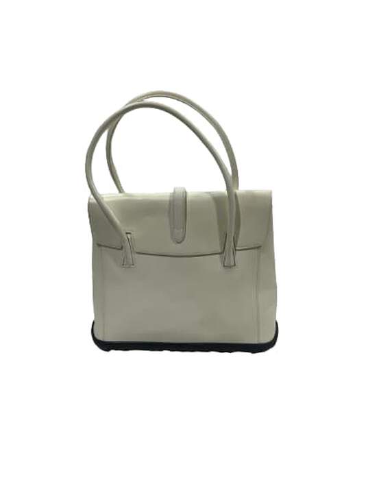 Women's White Leather Handbag image number 2