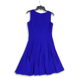 Calvin Klein Womens Blue Sleeveless Back Zip Ruffle A-Line Dress Size 6 alternative image