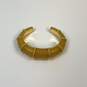 Designer J. Crew Gold-Tone Metal Trimmed Epoxy Stones Cuff Bracelet image number 2