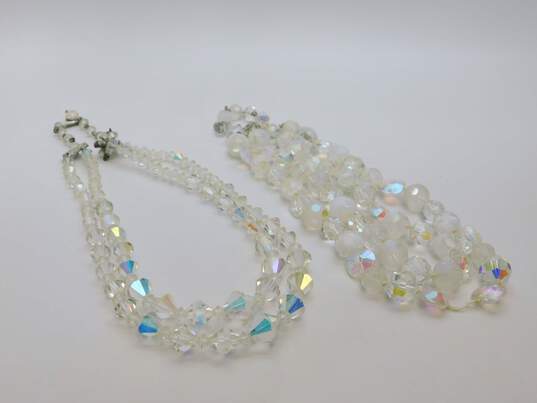 VNTG Mid Century Frosted & Aurora Borealis Beaded Jewelry image number 1