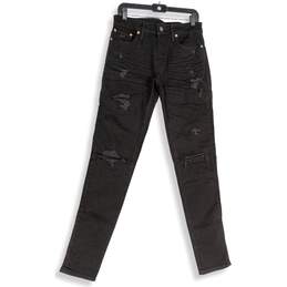NWT American Eagle Womens Black Airflex+ Ultrasoft Distressed Skinny Jeans 30/34