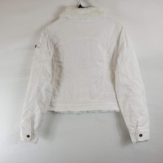 Latte Women White Corduroy Jacket L NWT image number 6