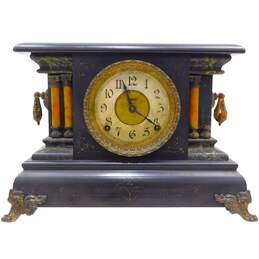 Antique The E. Ingraham Co. Wind-up Mantle Clock w/ Pendulum & Key