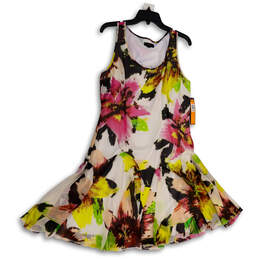 NWT Womens Multicolor Floral Sleeveless Scoop Neck Fit & Flare Dress Sz 10