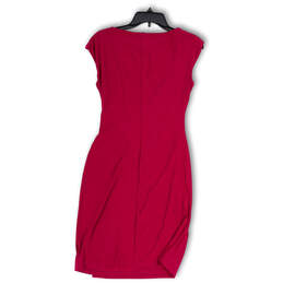 Womens Purple Pleated Sleeveless Stretch Side Zip Sheath Dress Size 4 alternative image