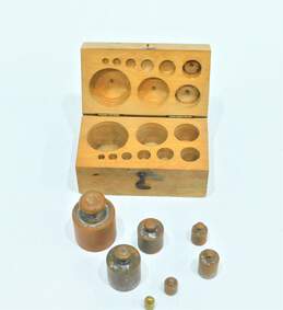 Brass Calibration Weight 17pc Set w/ Wood Case Missing 2 pieces