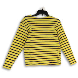 Womens Yellow Black Striped Long Sleeve Crew Neck T-Shirt Size Medium alternative image